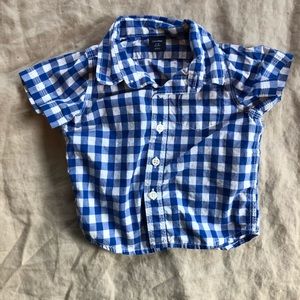 Baby Gap Blue & White Checked Short Sleeve Shirt